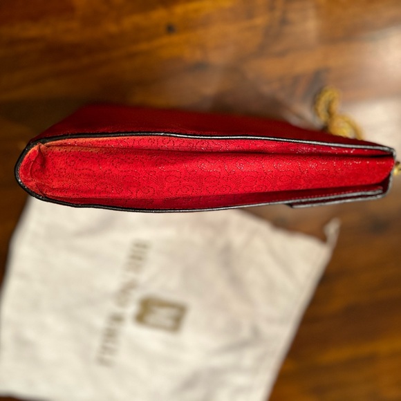 Bruno Magli purse- Beautiful red leather with stylish gold chain. Like new. - Picture 6 of 7